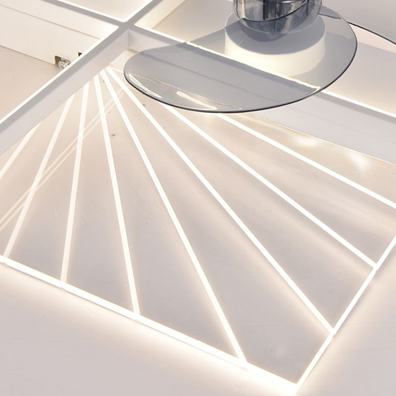 Modern Ceiling Mount Lamp Simple LED Ceiling Fan Light with Acrylic Shade for Living Room