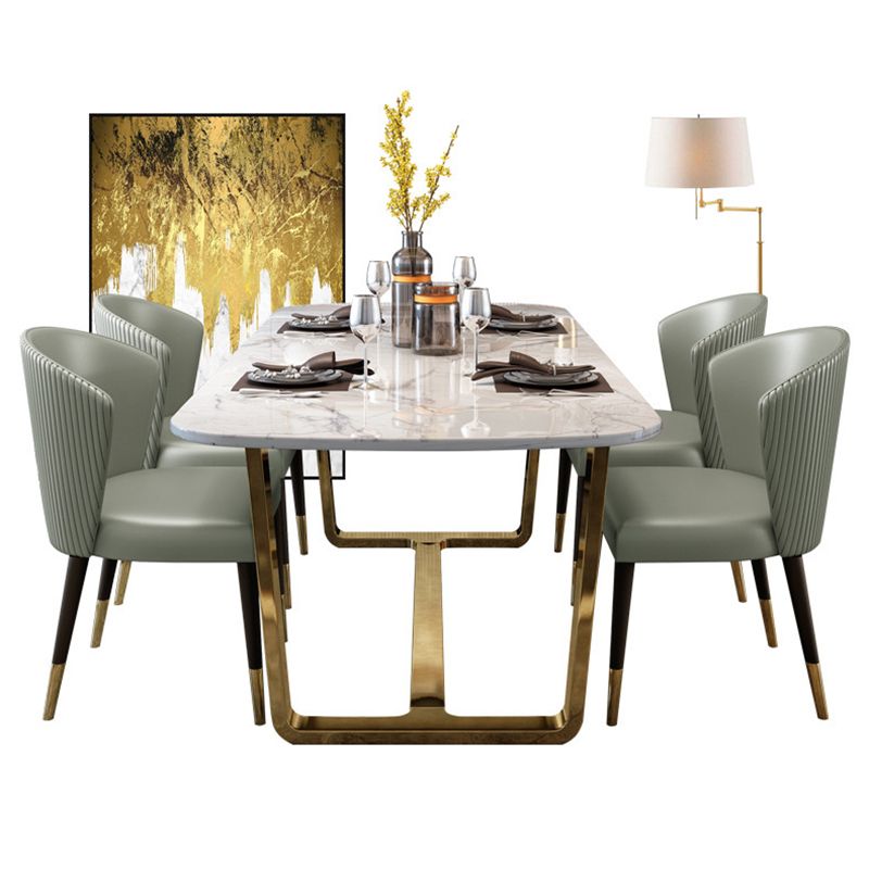 Contemporary Style Rectangle Table Set 1/4/5/7 Pieces Dining Set for Home Use