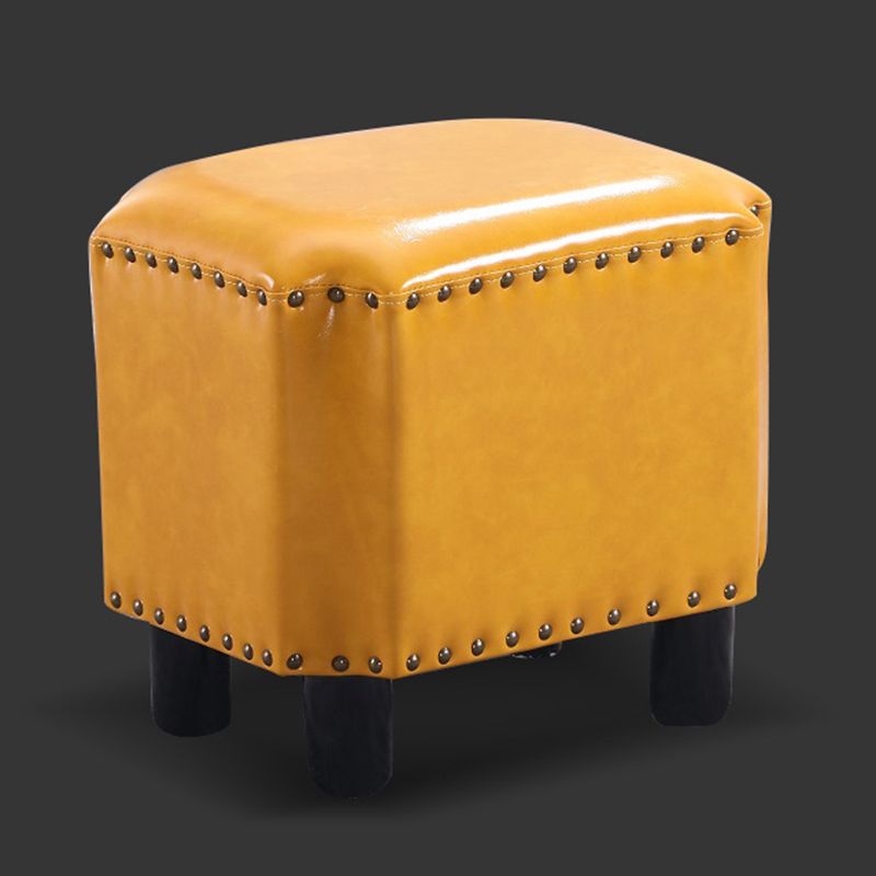 Dark Brown Modern Standard Leather Stain Resistant Rectangle Indoor Standard