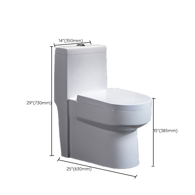 Contemporary Siphon Jet Flush Toilet White Urine Toilet with Seat for Bathroom
