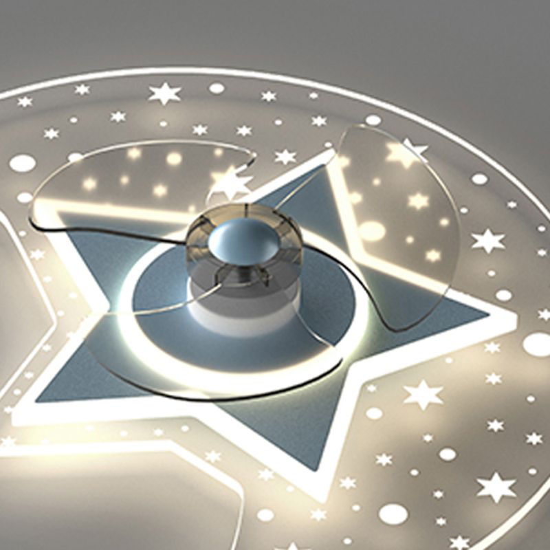 Metall Geometrische Flush Mount Light schöne 1 leichte LED -Lüfterlicht für Kinderzimmer