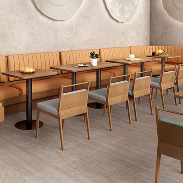 Industrial Wood Dinner Table Brown Table with Black Frame for Dining Room