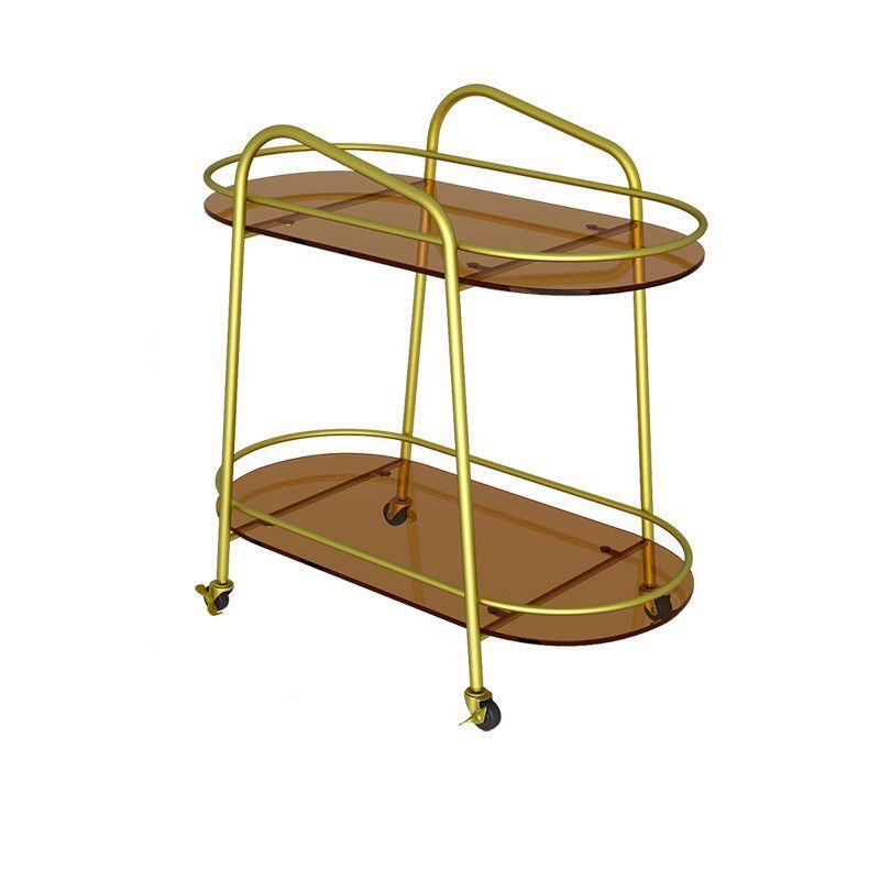 Modern 2-Tier Corner Table 4 Legs Oval Side End Table with Storage