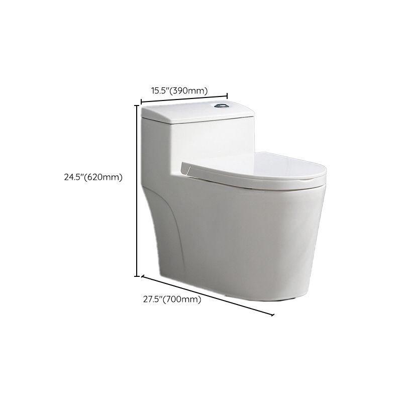 White Ceramic All-In-One Toilet Modern Floor Mounted Toilet Bowl
