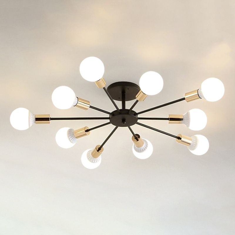 New Modern Wrought Iron Flush Light Sputnik Semi Flush Ceiling Light Fixtures