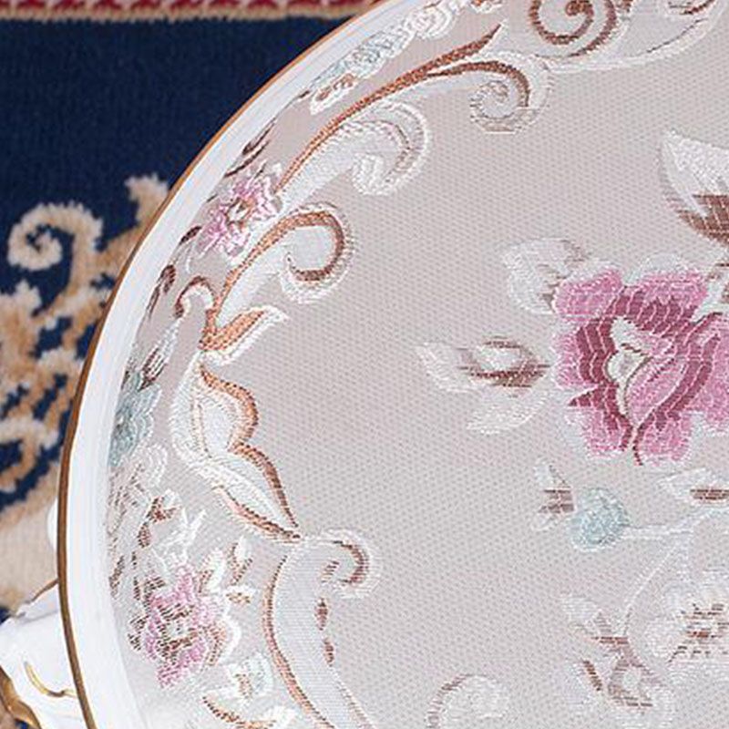 Mid-Century Modern Ottoman Faux Leather Upholstered Solid Color Round Ottoman