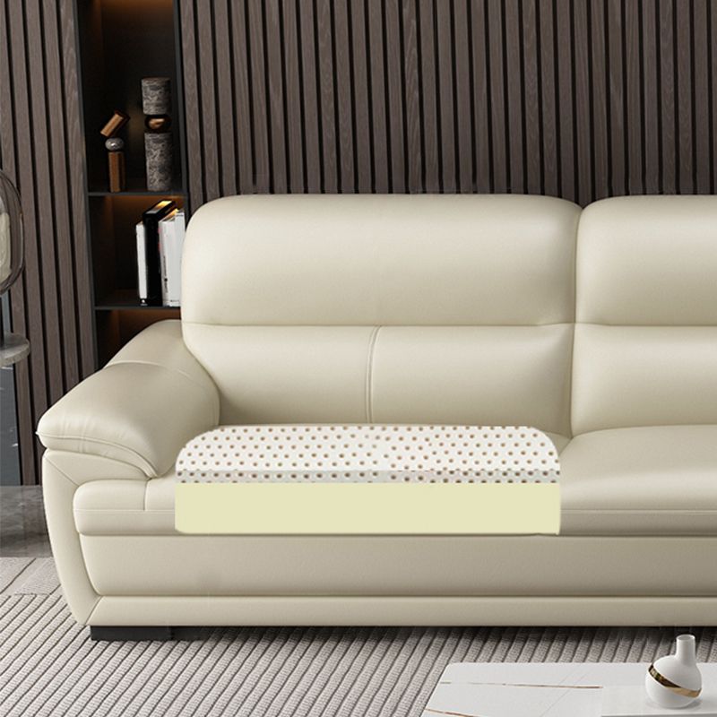 Leather Pillow Top Arm Sectional Sofa 36.22"High Cushion Back Sofa,Beige