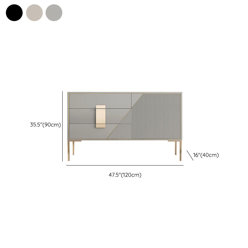 Classic Glam Combo Dresser Oak Storage Chest Dresser for Bedroom