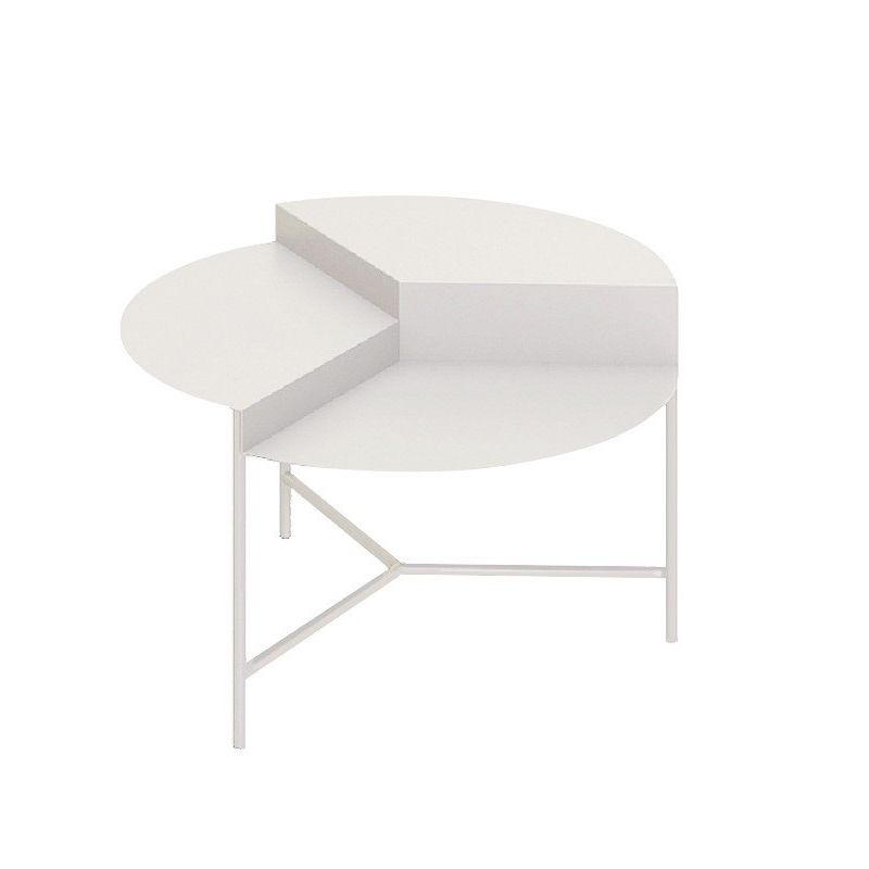 Iron Cross Legs Cocktail Table 17.7" Tall Round Top Coffee Table