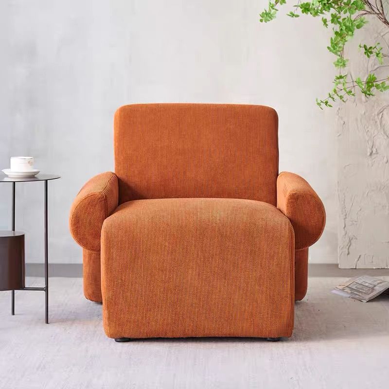 Nordic Style Fabric Armrest Fixed Backrest Abstract Arm Chair