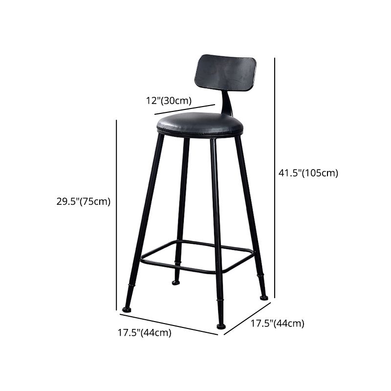29.53" Industrial Bar and Counter Stool Low Back Stool with 4 Legs