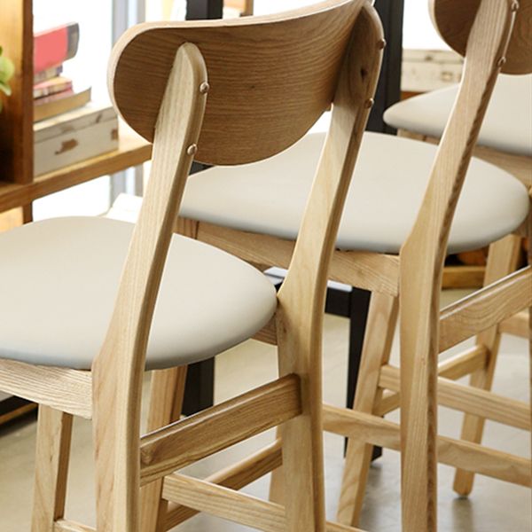 Scandinavian Bar Stool Ash Solid Wood Frame Bar Height Stool