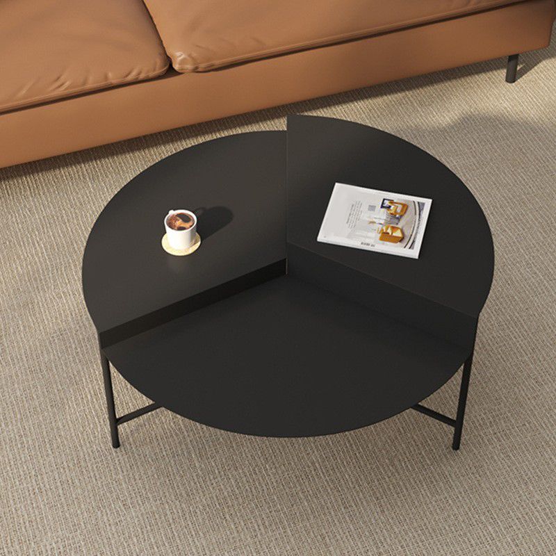Iron Cross Legs Cocktail Table 17.7" Tall Round Top Coffee Table