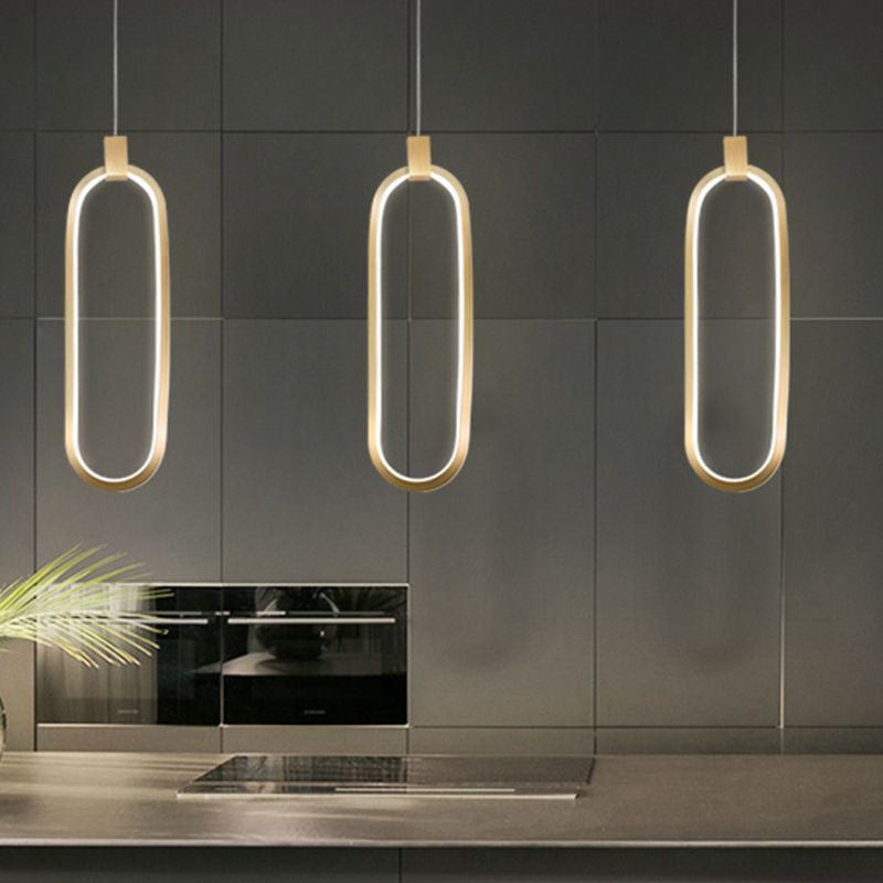 Lumières suspendues linéaires Symiss à montage suspendu en métal moderne pour le chevet