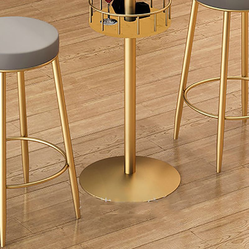 Pedestal Pub Table Glam Style Bar Table for Indoor and Breakroom