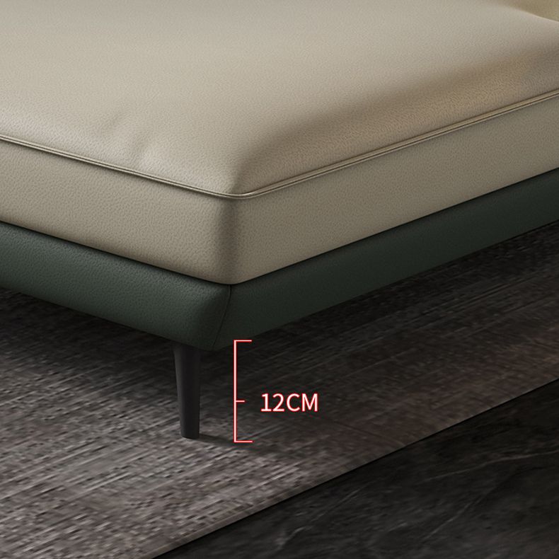 34.64" H Pillow Top Arm Sectional Faux Leather L-shape Sectional