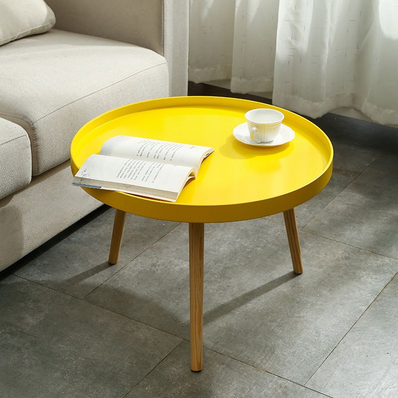 23.62 inch Wide Scandinavian Sofa Side Accent Table Wooden 3 Legs Round Side End Table