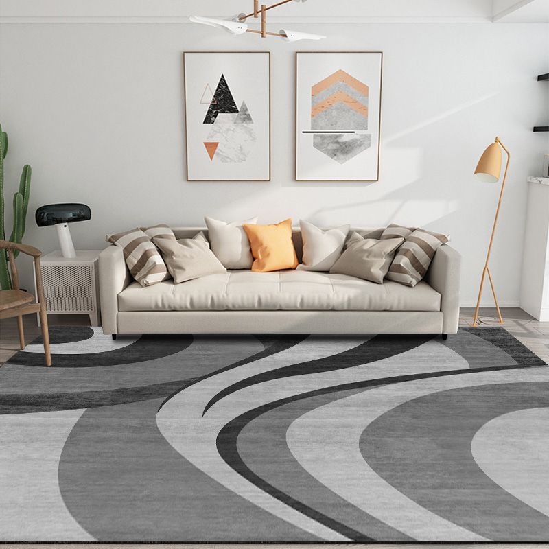Modern Bedroom Rug Multi Color Abstract Print Area Rug Synthetics Anti-Slip Backing Machine Washable Carpet