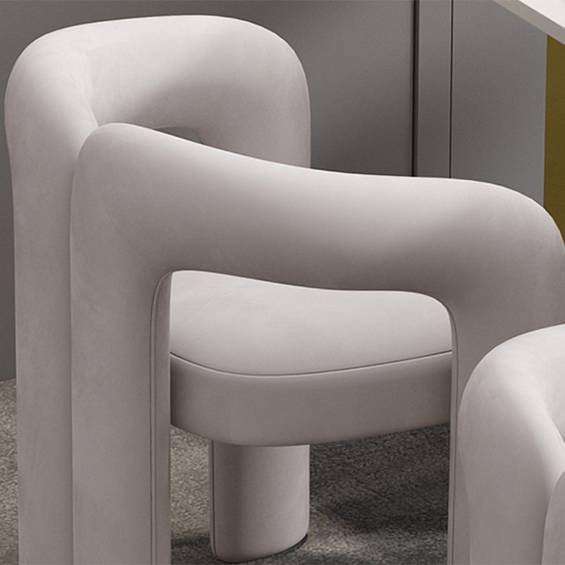 Modern Style Upholstered Dining Chair Open Back Dining Arm Chair for Home