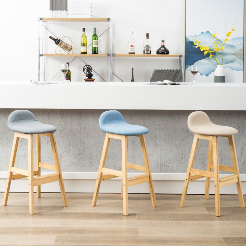 Industrial Solid Wood Bar Stools Upholstered Armless Patio Bar Stool