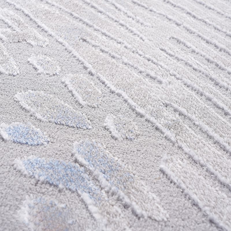 Blue Moedern Area Carpet Tie-Dye Pattern Polyester Rug Easy Care Area Rug for Living Room