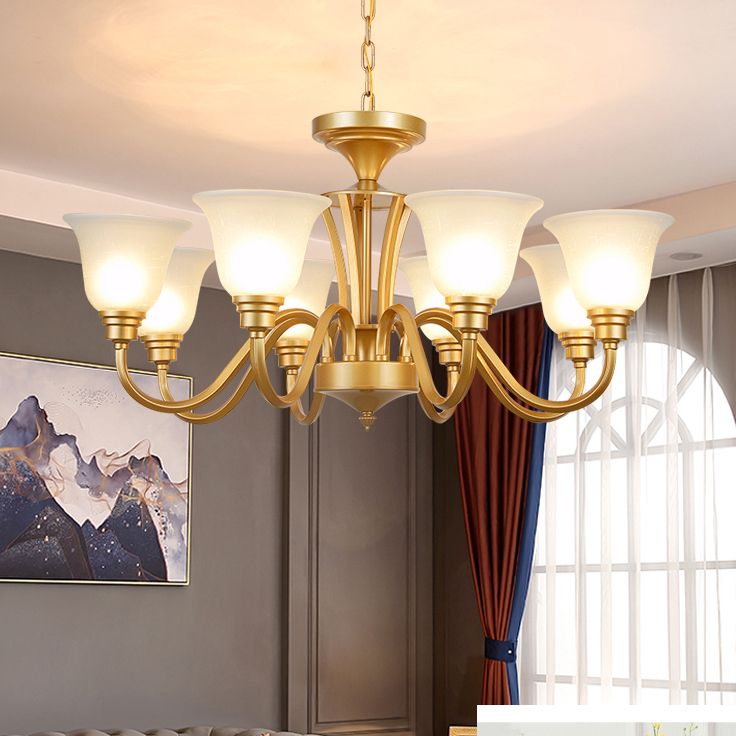 Modern Pendent Light Glass Chandeliers in Black and Gold for Dining Room