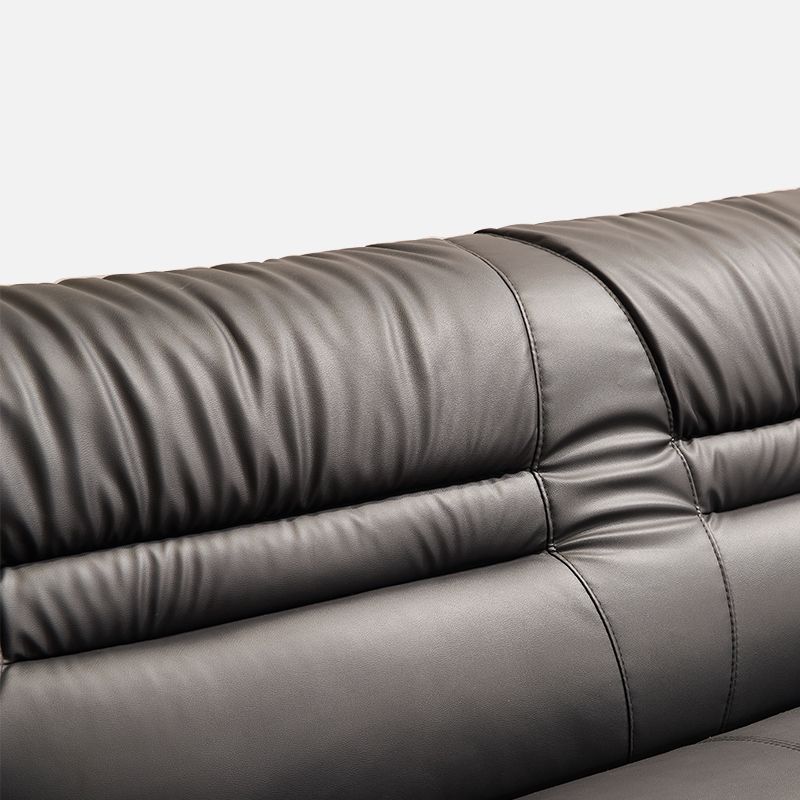 Divano posteriore del cuscino cucito tradizionale 35,43 "divano braccio arrotolato, nero