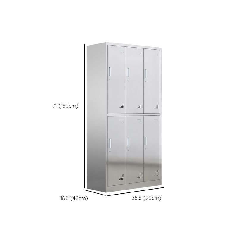 35.5"L x 16.5"W x 71"H Hinged Door Storage Cabinet Contemporary Cabinet with Metal Doors