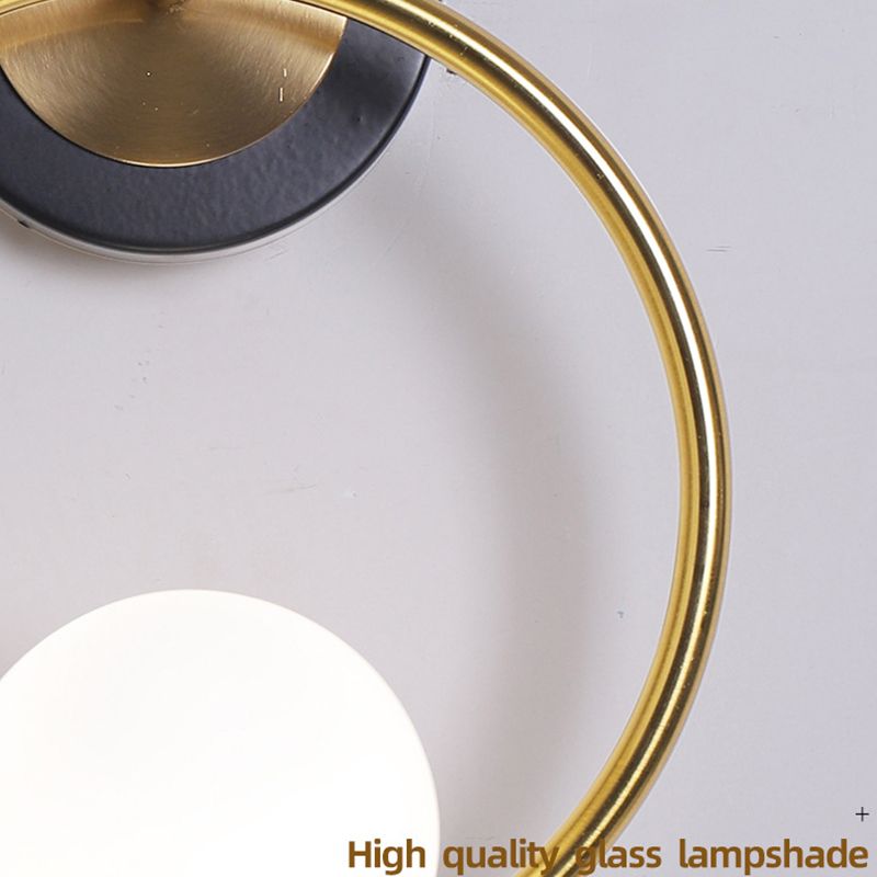 Discina de pared de vidrio blanco 1 lámpara de luz montada en la pared para sala de estudio