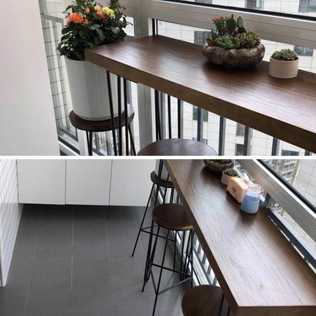 Modern 1/2/3/4 Pieces Wooden Pub Table Set Fixed Table Counter Table for Dining Room