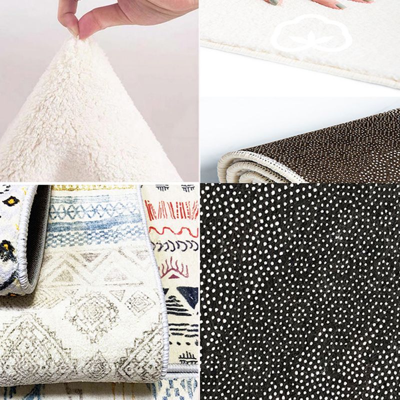 Zwart Modern Area Tapijt Geometrisch patroon Polyester Area Tapijt Non-slip achterste tapijt voor thuisdecoratie