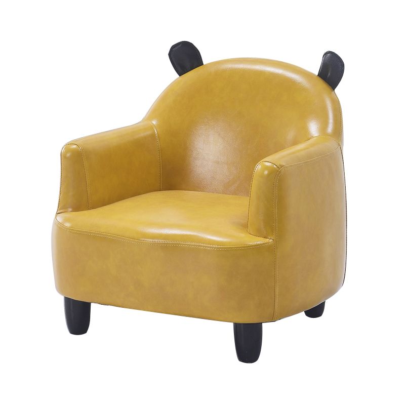 20.08"L x 20.47"W x 21.26"H Faux Leather Barrel Chair,Modern Sloped Arms Chair