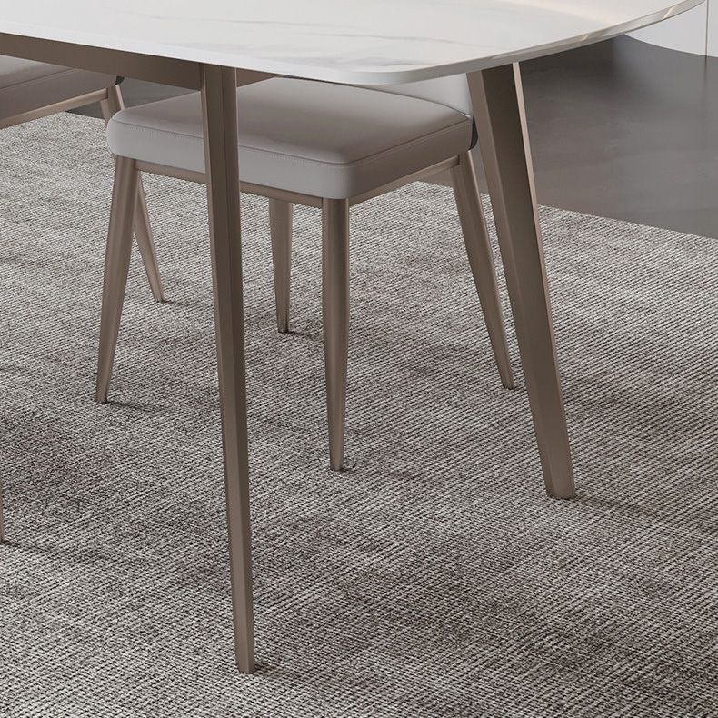 Glam Dining Table Sintered Stone Table with Metal Legs for Home Use
