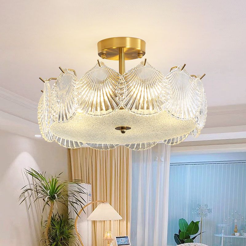Modern Flush Mount Light Minimalist Flush Mount Ceiling Light Fixture with Glass Shade