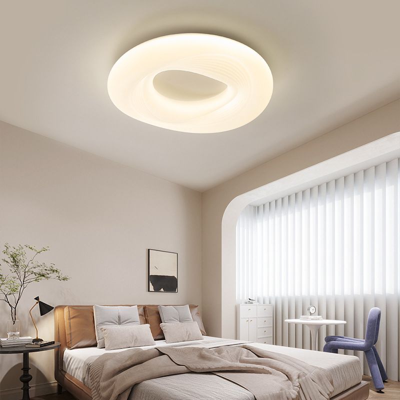 Modern LED Flush Round in White Iron and Acrylic Ceiling Flush Lighting