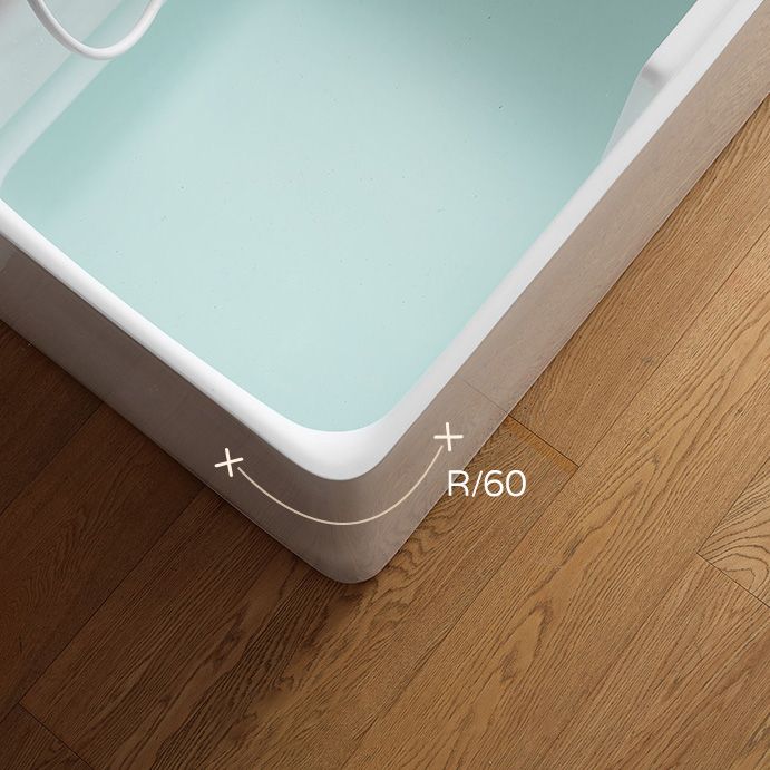 Rectangular Soaking Bathtub Antique Finish Acrylic Back to Wall Bath Tub