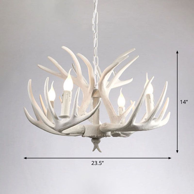 Lampada del lampadario in resina in resina di corno di cervo rustico per soggiorno per soggiorno