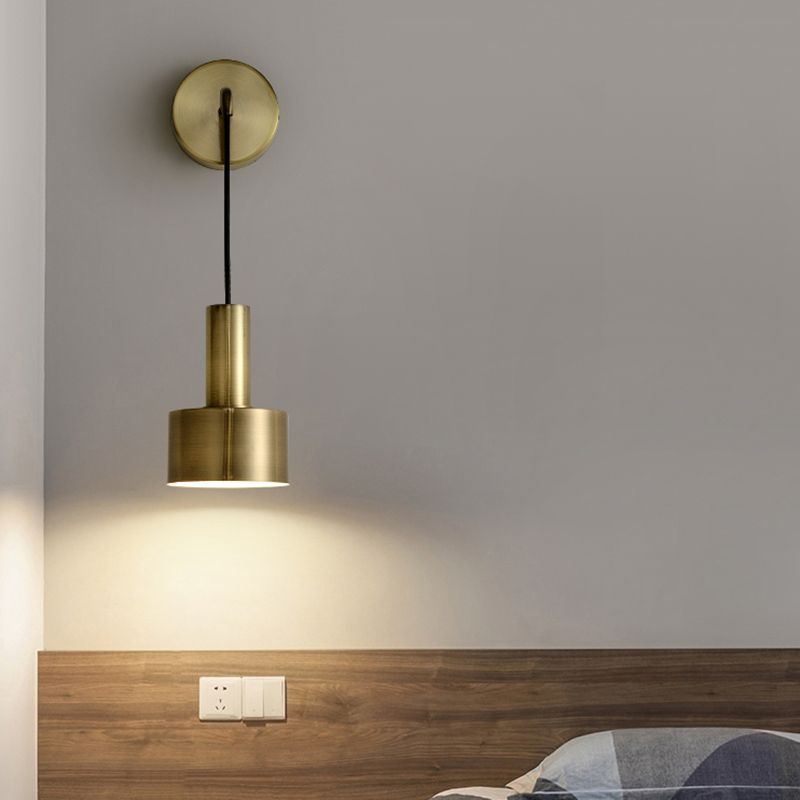 Postmodern Small Wall Hanging Light Metallic Single-Bulb Bedside Reading Wall Lamp