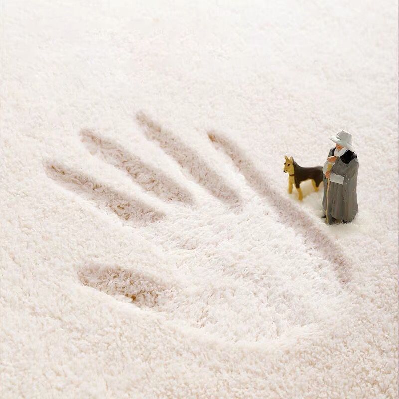 Light Orange Line Rug Polyester Modern Rug Non-Slip Backing Rug for Home Decor