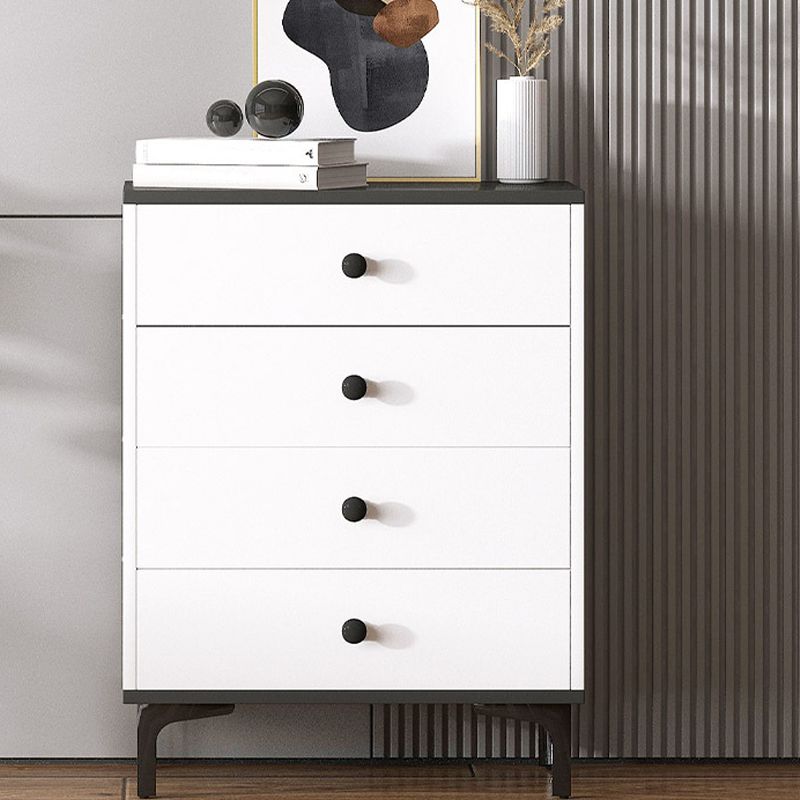 Modern White Storage Chest Dresser Wood Combo Dresser with Drawers and Doors