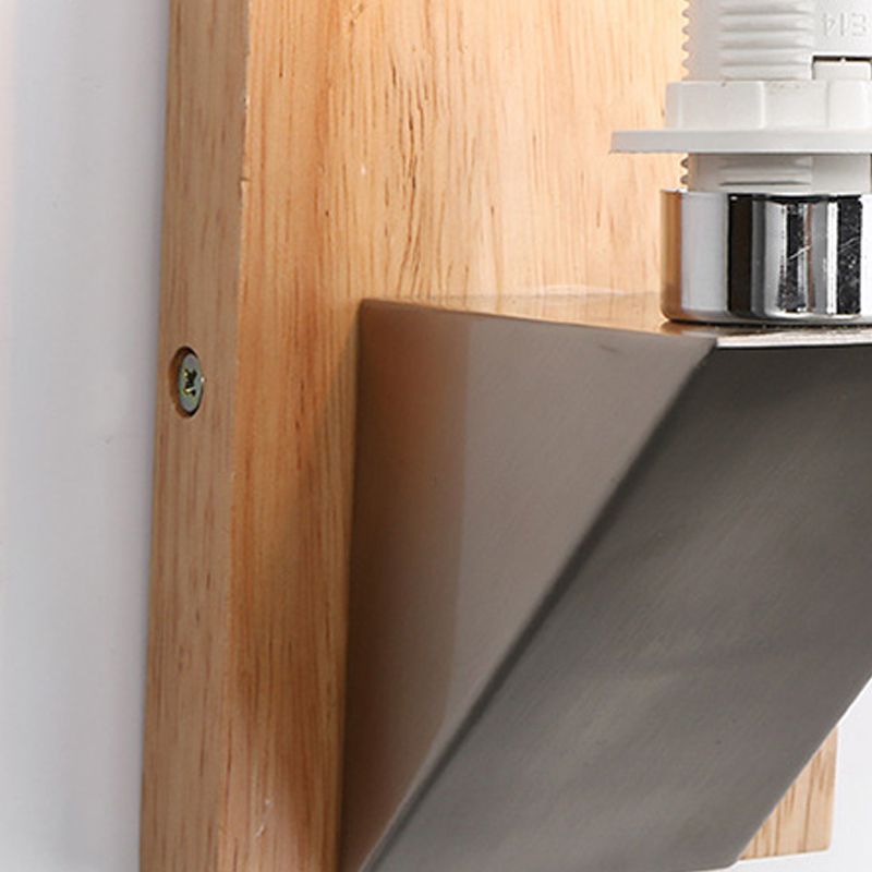 Modern Style Rectangle Sconce Light Fixtures Wood 1 Light Wall Mounted Lighting
