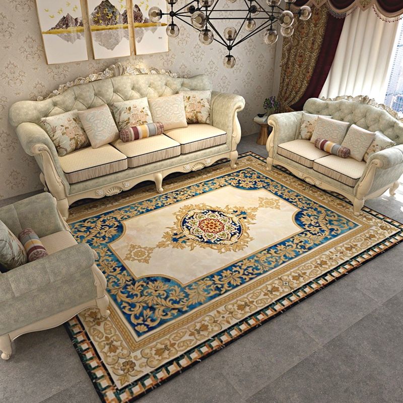 Tapis d'intérieur moderne de couleur unie, imprimé marbré en Polyester, facile d'entretien, pour la décoration de la maison