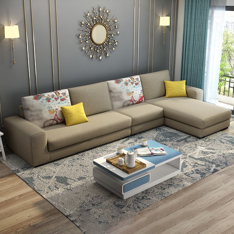 Removable Cushions Sectionals 27.56"High Square Arm Sectionals with Chaise