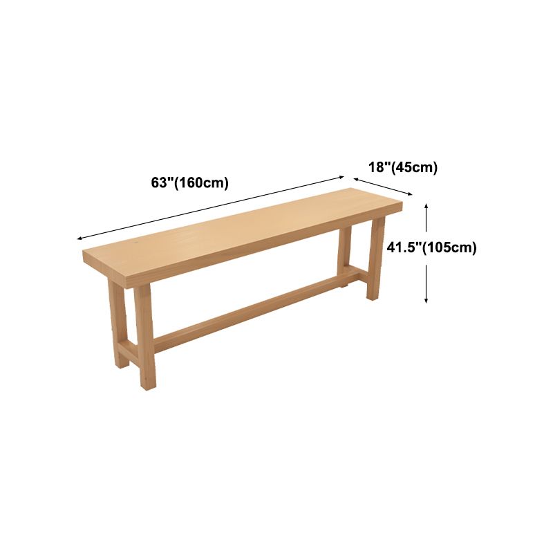 Natural Solid Wood Pub/Bar Table Modern Rectangle Footrest Counter-height Pub Table