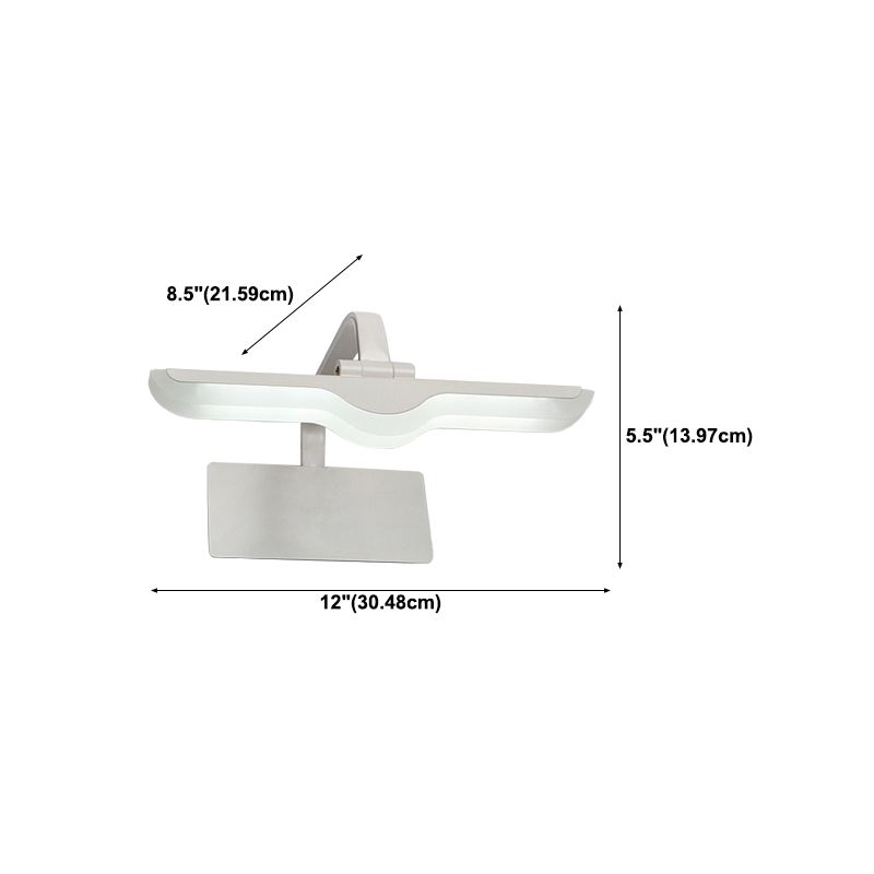 Metal Linear Vanity Wall Lights Contemporary 1 Light Vanity Lighting Fixtures in White