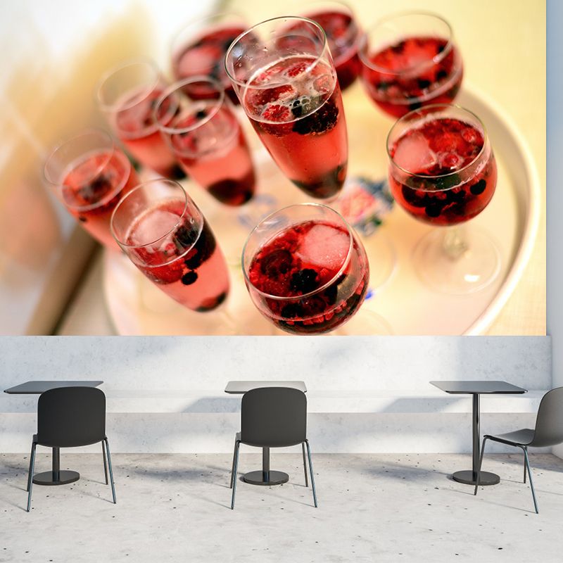 Champagne Mural Wallpaper Mildew Resistant Special Bar Shop Decorative