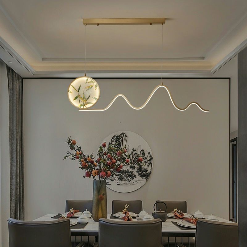 Zeitgenössische 2-leichte Anhängerleuchten Metall Lineare Anhängerleuchten für Kücheninsel