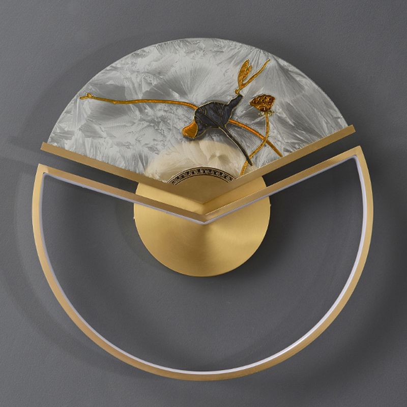 Plafonniers de forme ronde Plafonniers modernes à 2 lumières en métal doré