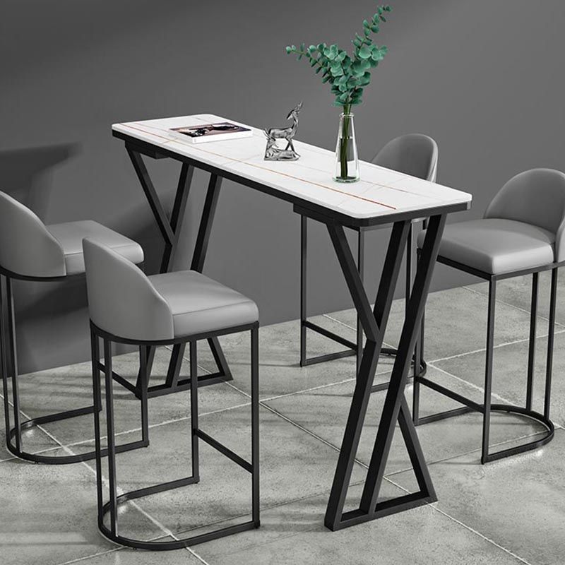 Industrial Rectangle Top Counter Table 42-inch Height Table for Coffee Shop