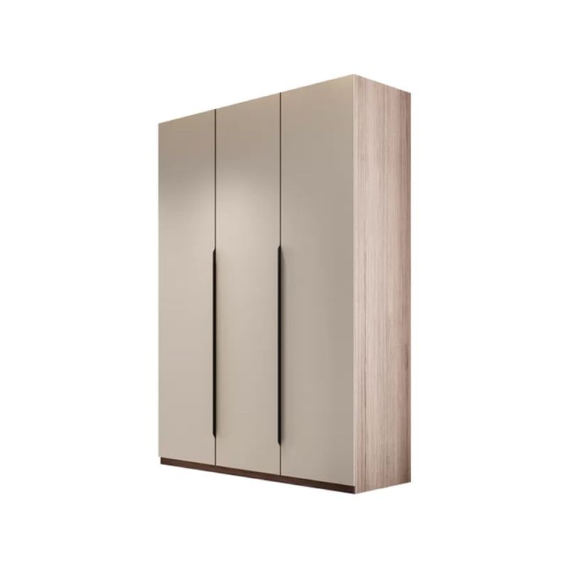 Hinged Storage Cabinet Modern Wardrobe Armoire with Garment Rod